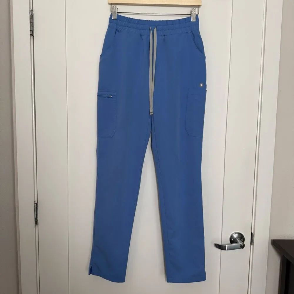 Figs Scrub Pants Yola Skinny Womens Sz S Tall Blie Medical Nurse PO1876